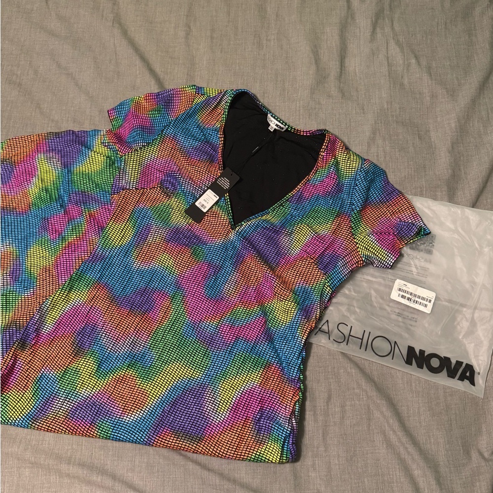 Fashion Nova Rainbow Midi Dress